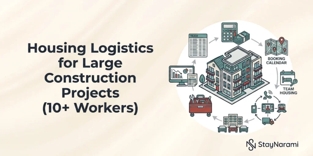 Housing logistics for large construction projects with crew accommodations