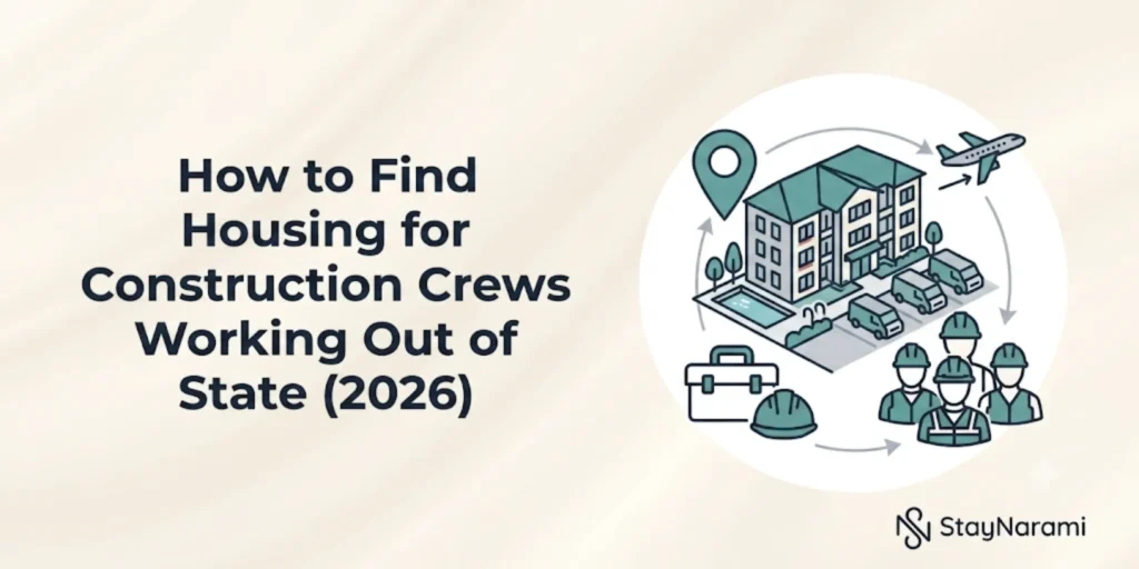 Construction crew staying in furnished housing near an out-of-state job site