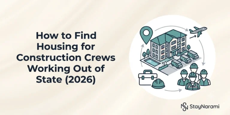 Construction crew staying in furnished housing near an out-of-state job site