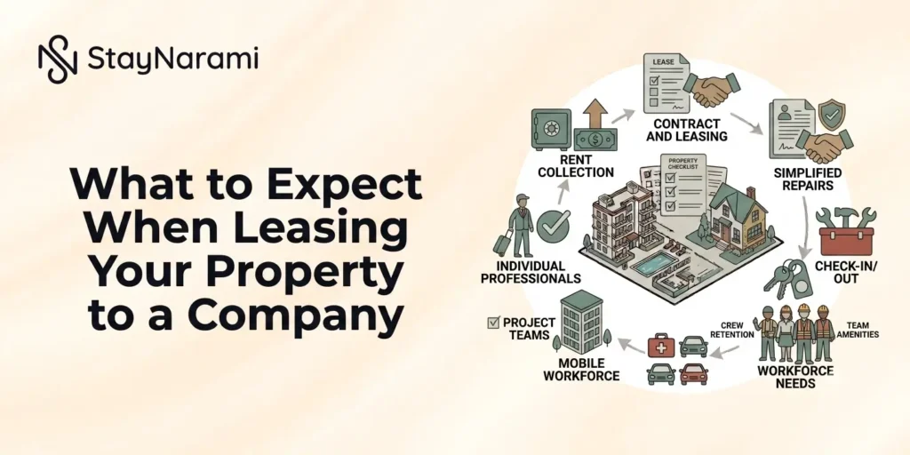 Landlord and business representative reviewing a corporate lease agreement together